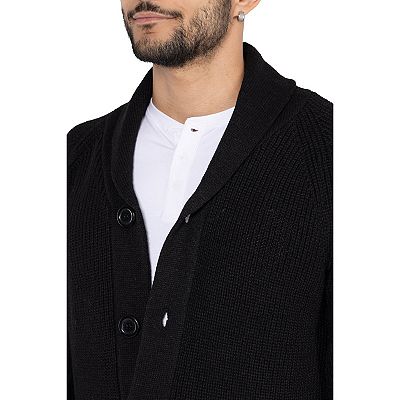 Men s Xray Shawl Collar Knitted Cardigan Sweater