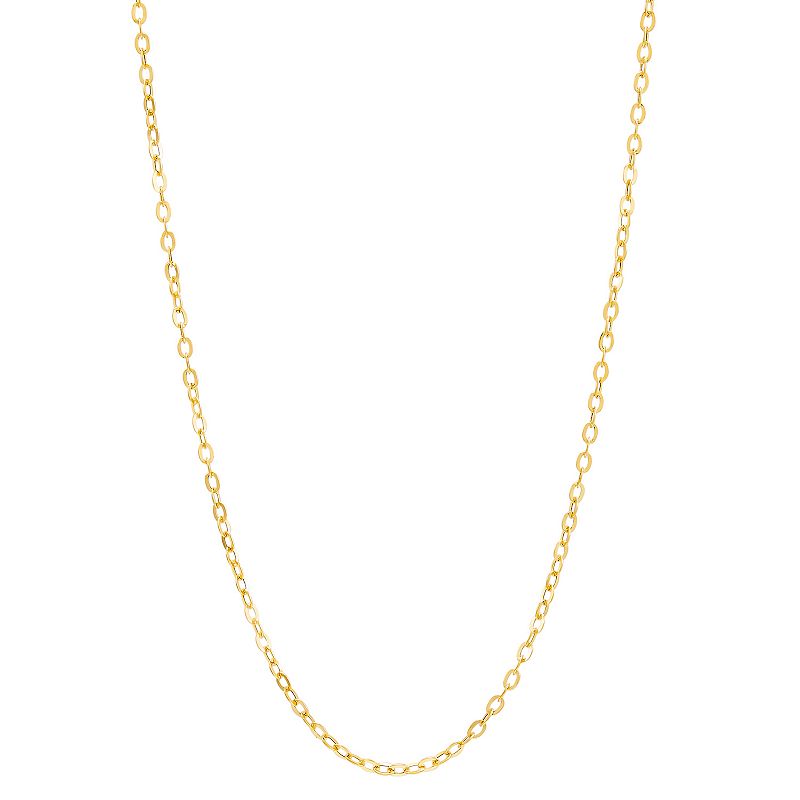 Everlasting Gold 14k Gold 1.55 mm Hollow Flat Rolo Chain Necklace - 18 in.