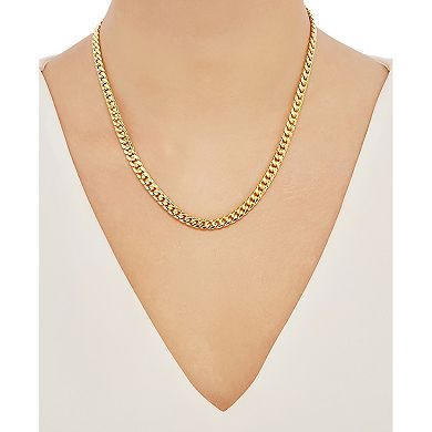 Everlasting Gold 10k Gold 6.15 mm Hollow Miami Curb Chain Necklace - 26 in.