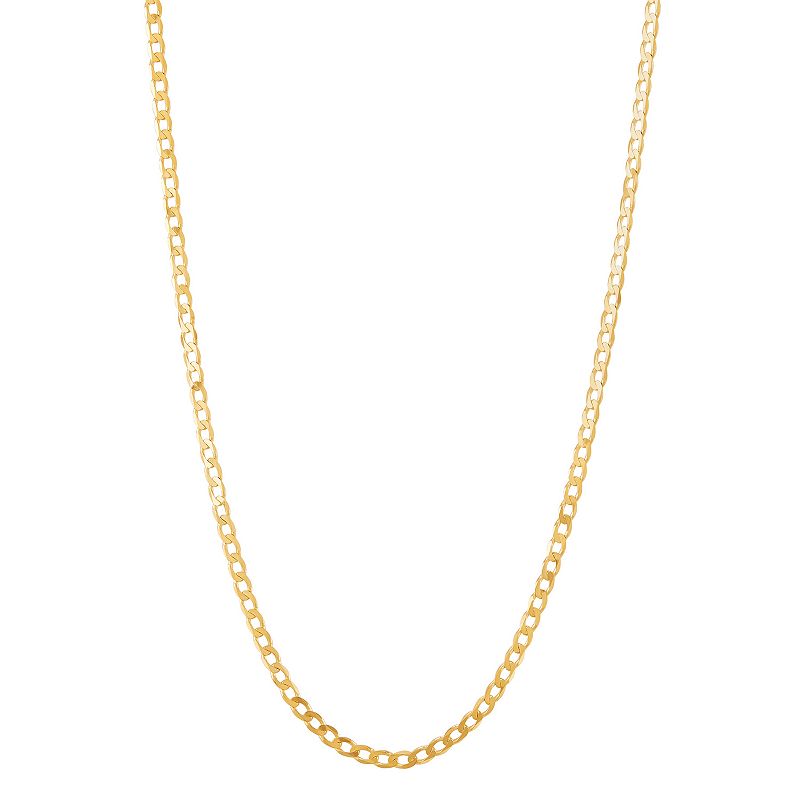Everlasting Gold 10k Gold 1.85 mm Solid Curb Chain Necklace - 22 in., Wome