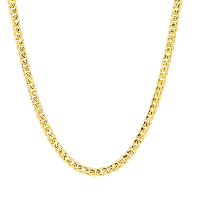 Everlasting Gold 14k Gold 3.0 mm Hollow Miami Cuban Chain Necklace - 22 in