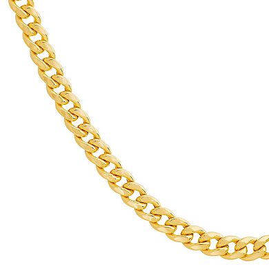 Everlasting Gold 14k Gold 3.0 mm Hollow Miami Cuban Chain Necklace - 22 in.