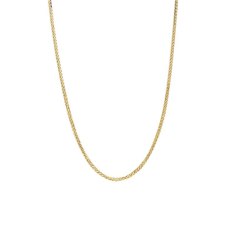Everlasting Gold 14k Gold 2.7 mm Hollow Square Wheat Chain Necklace - 22 i