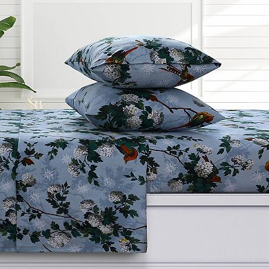 Azores Home Solid 170-GSM Flannel Extra Deep Pocket Sheet Set with Pillowcases