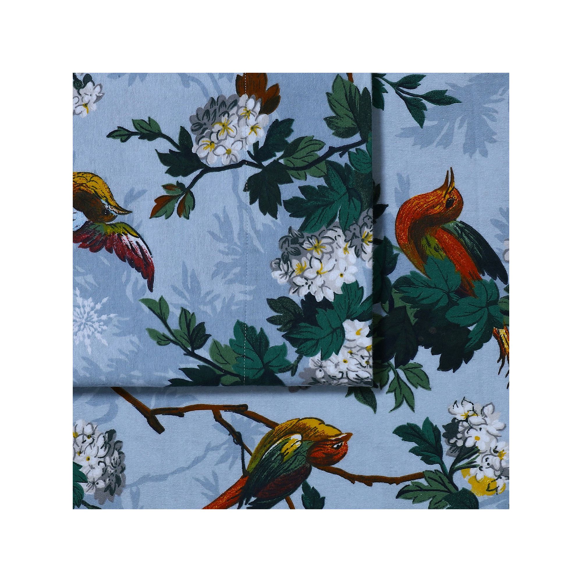 Azores Home Flannel Extra Deep Pocket Sheet Set, Floral Blue