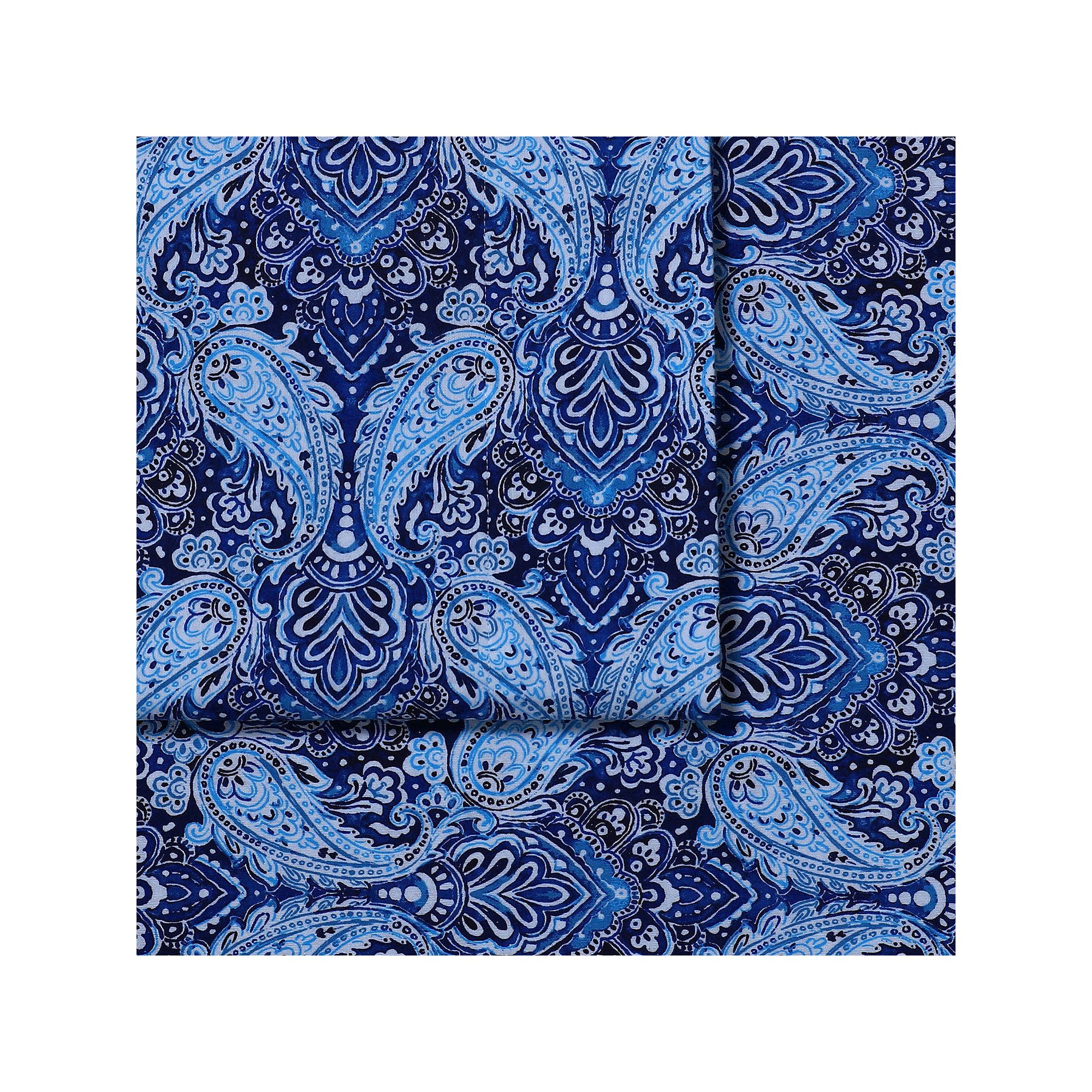 Azores Home Flannel Extra Deep Pocket Sheet Set, Paisley Blue