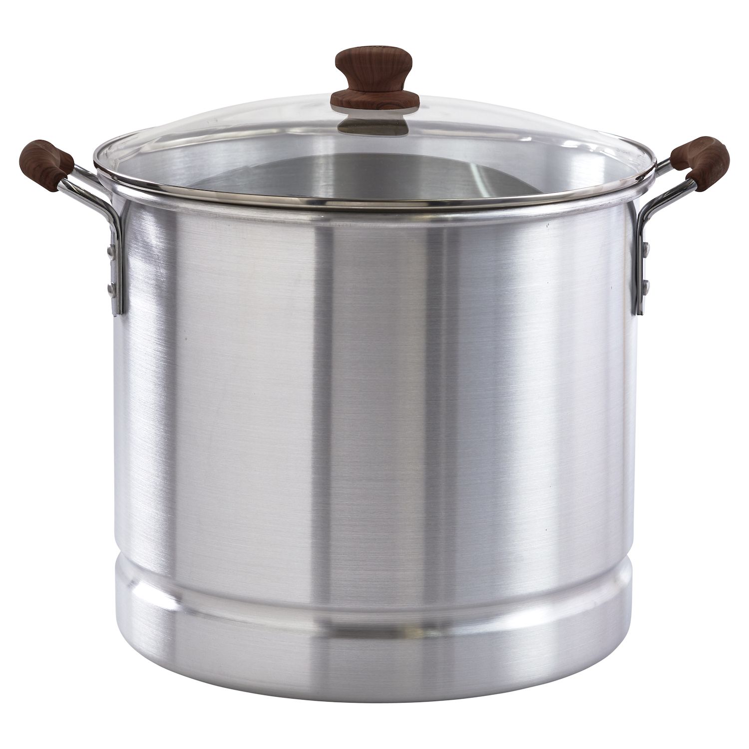 IMUSA 32qt. Steamer (Stock Pot) With Glass Lid And Wood-look Handle