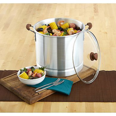 IMUSA 32-qt. Steamer with Glass Lid and Woodlock Handle
