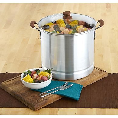 IMUSA 32-qt. Steamer with Glass Lid and Woodlock Handle