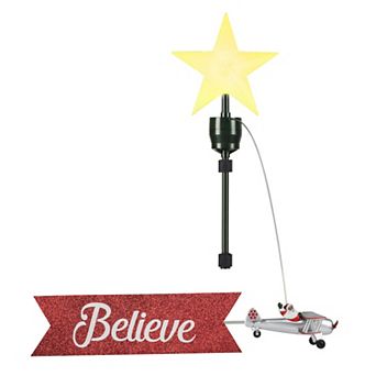 Mr Christmas Santa's Biplane Christmas Tree Topper