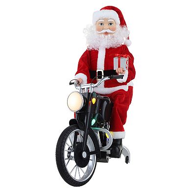 Mr Christmas Motorcycling Santa Floor Decor