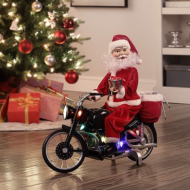 Mr Christmas Motorcycling Santa Floor Decor