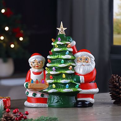 Mr Christmas Santa & Mrs. Claus Deck The Halls Christmas Tree Table Decor