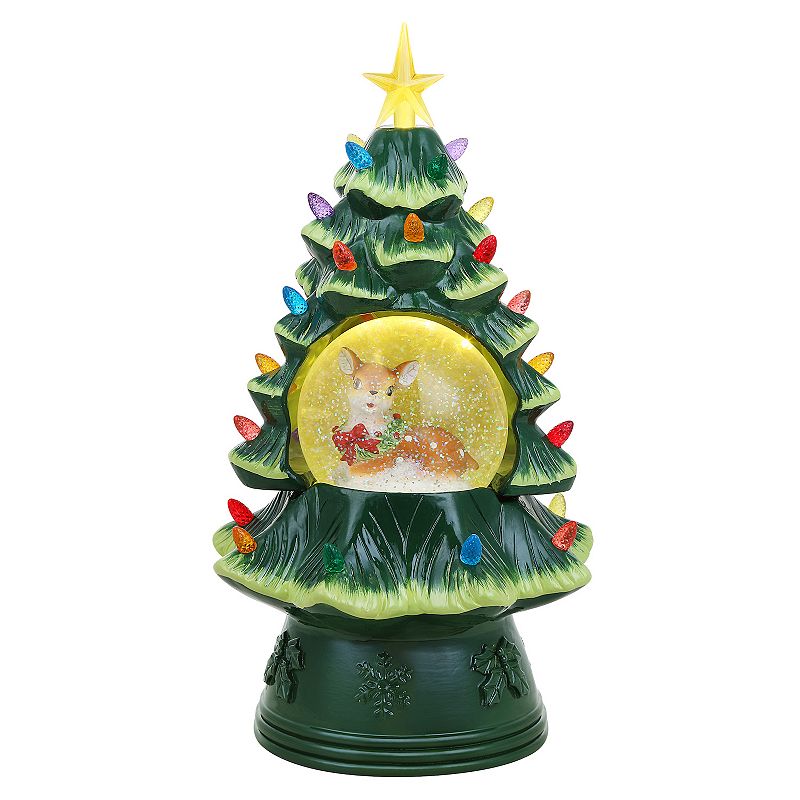 Mr Christmas Reindeer Snow Globe Nostalgic Tree Table Decor, Multicolor