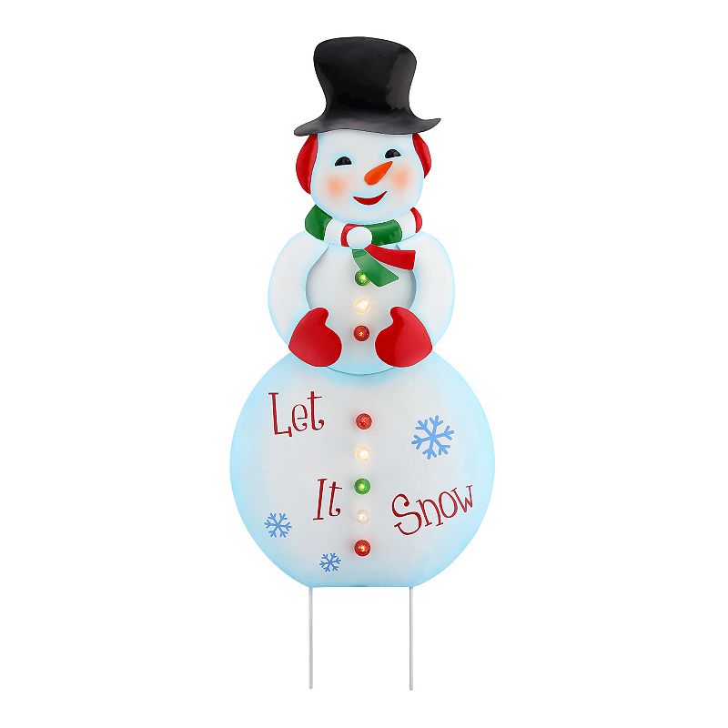 Mr Christmas Outdoor Snowman Yard Stake, Multicolor