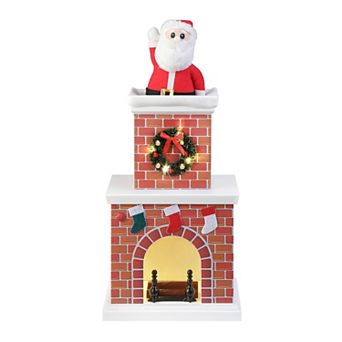 Mr Christmas Animated Santa In Chimney Floor Decor