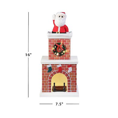 Mr Christmas Animated Santa In Chimney Floor Decor