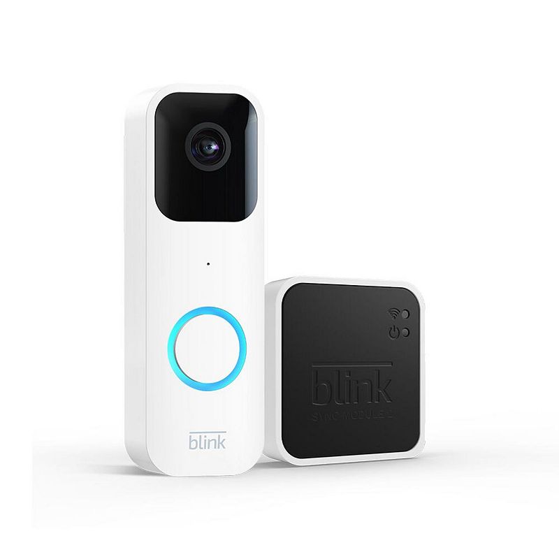 Blink Video Doorbell with Sync Module 2, White