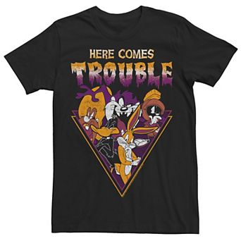 Men's Looney Tunes Here Comes Trouble Group Shot Tee
