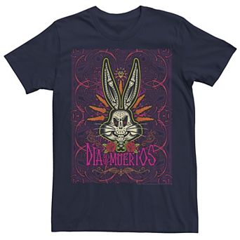 Men's Looney Tunes Dia De Los Muertos Bugs Bunny Poster Tee