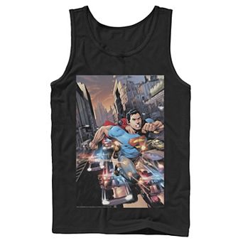 Men's DC Comics Superman Flashing Lights Poster Tank Top