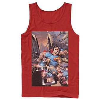 Men's DC Comics Superman Flashing Lights Poster Tank Top