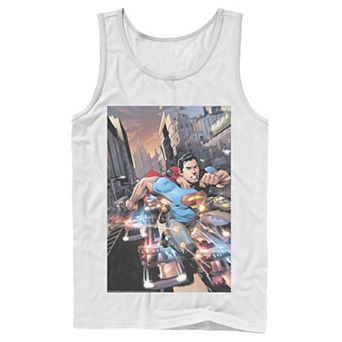 Men's DC Comics Superman Flashing Lights Poster Tank Top
