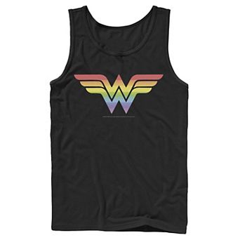 Men's DC Comics Pride Wonder Woman Rainbow Logo Tank Top