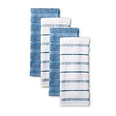 Zulay Kitchen Waffle Weave Dish Towel - 12x12 6 Pack Navy Blue