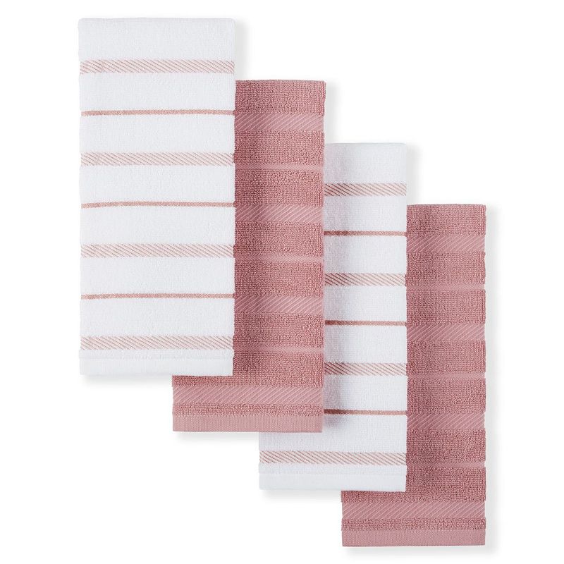 Piccocasa Cotton Kitchen Tea Clean Towel Set Classic, 13x29in, Pink, 6pcs, Size: 34x74cm