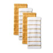 Kitchenaid Albany Kitchen Towel 4-pack Set, Fog Blue/white