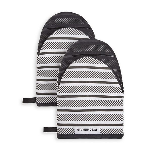 KitchenAid 2pk Cotton Albany Mini Oven Mitts Black