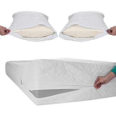 Hastings Home 3-piece Mattress & Pillow Protector Set