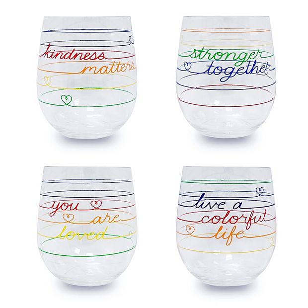 Celebrate Together™ Fall 4-pc. Acrylic Stemless Wine Glass Set