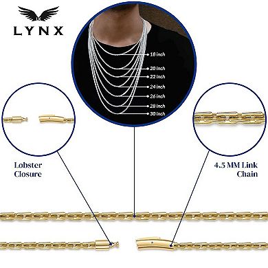 LYNX Men's Ion-Plated Stainless Steel Link Chain Necklace