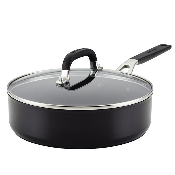 KitchenAid® Hard-Anodized Nonstick Deep Frying Sauté Pan with Lid, 3-Quart