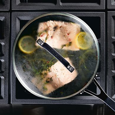 KitchenAid Hard-Anodized Nonstick Deep Frying Sauté Pan with Lid, 3-Quart