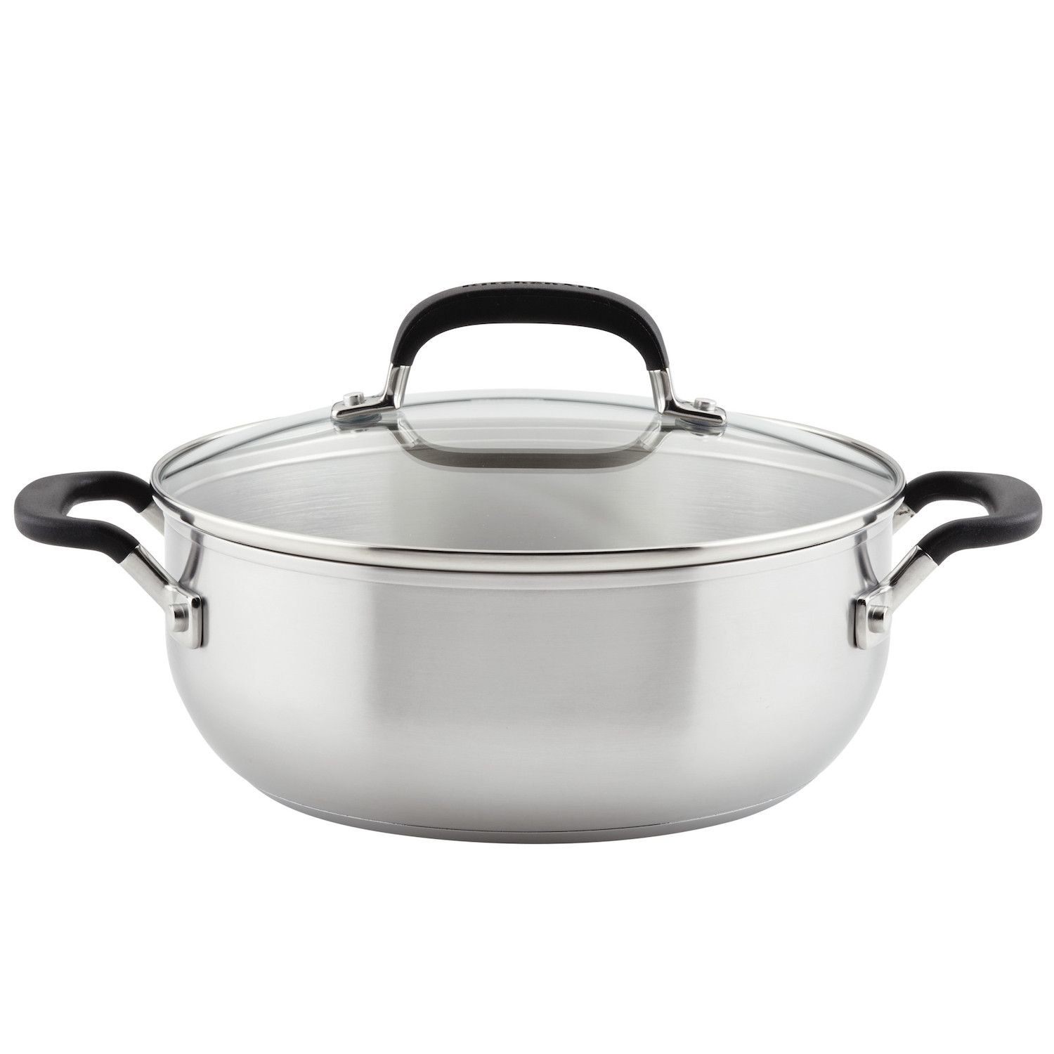 Lexi Home Tri-Ply 4.8 qt. Stainless Steel Casserole Pot with Glass Lid