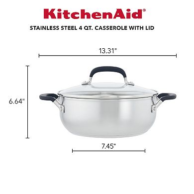 KitchenAid® 4-qt. Stainless Steel Casserole with Lid
