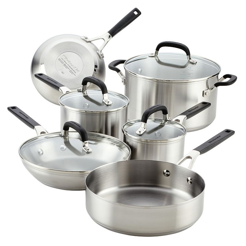UPC 051153710179 product image for KitchenAid® 10-pc. Stainless Steel Cookware Set, Brushed Stainless | upcitemdb.com