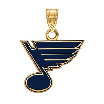 LogoArt St. Louis Blues Sterling Silver Small Enamel Pendant
