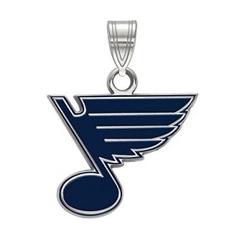 LogoArt St. Louis Blues Sterling Silver Small Enamel Pendant