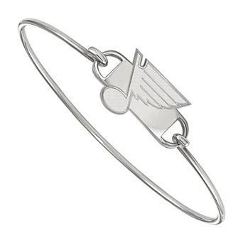 LogoArt St. Louis Blues Sterling Silver Small Center Wire Bangle