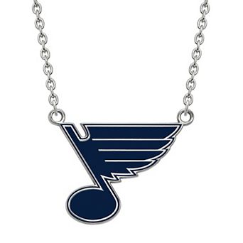 LogoArt St. Louis Blues Sterling Silver Large Enamel Pendant Necklace