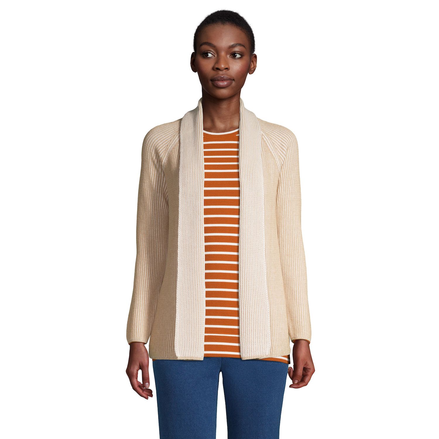 Image for Lands' End Women's Drifter Shaker Open-Front Cardigan Sweater at Kohl's.