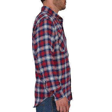 Men's Smith's Workwear Regular-Fit Two-Pocket Flannel Button-Down Shirt