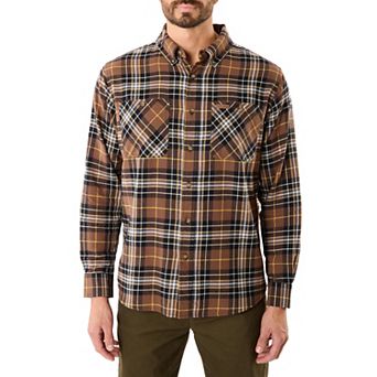 Men's Smith's Workwear Regular-Fit Two-Pocket Flannel Button-Down Shirt