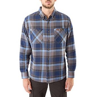 Men's Smith's Workwear Regular-Fit Two-Pocket Flannel Button-Down Shirt