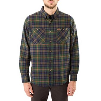Men's Smith's Workwear Regular-Fit Two-Pocket Flannel Button-Down Shirt
