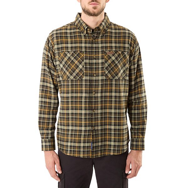 Men's Smith's Workwear Regular-Fit Two-Pocket Flannel Button-Down Shirt